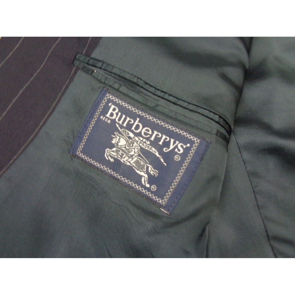 Burberry Virgin Wool Navy Blazer Size 42R Mens Jacket Pinstripe - Picture 7 of 15